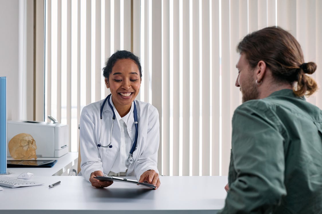 Healthcare professional administering regenerative medicine treatment to patient